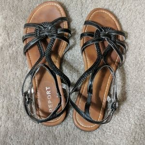 Black strapped sandals